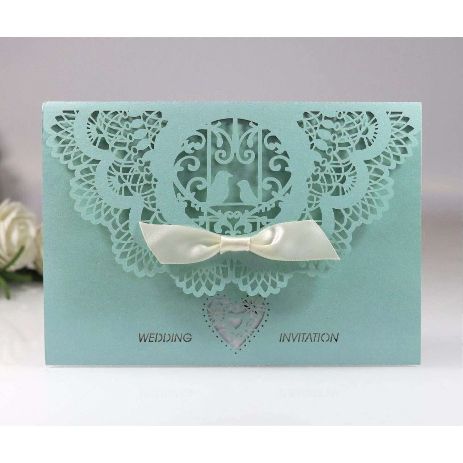 Pocket Invitation Card Wedding Decoration Laser Cut Business Card